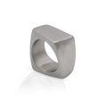 ARGENTA CUBE industrial minimalist 316L surgical stainless steel jewelry for techwear aesthetic, silver color, waterproof.
