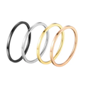 ARGENTA KINETIC | Minimalist Smooth Band Ring | Platinum Silver Finish