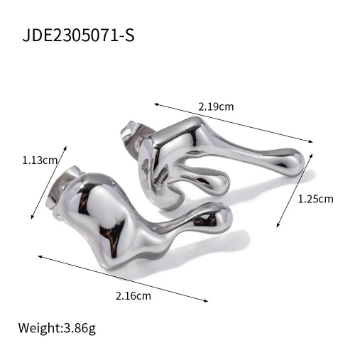 ARGENTA ECLIPSE | Molten Metal Studs | Platinum Silver Finish