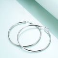 ARGENTA ORBIT | Oversized Geometric Hoops | Platinum Silver Finish