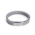 ARGENTA MATRIX | Layered Box Chain Bracelet | Platinum Silver Finish
